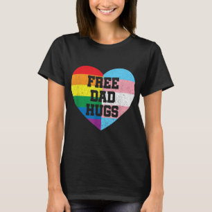 Free Dad Hugs Pride LGBT Rainbow Flag Family T-Shirt