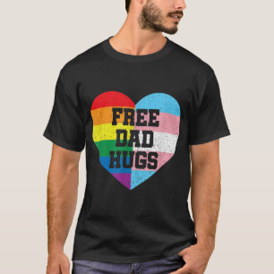Free Dad Hugs Pride LGBT Rainbow Flag Family T-Shirt