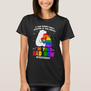 Free Dad Hugs Proud Papa Bear Lgbt Gay Pride Lgbtq T-Shirt