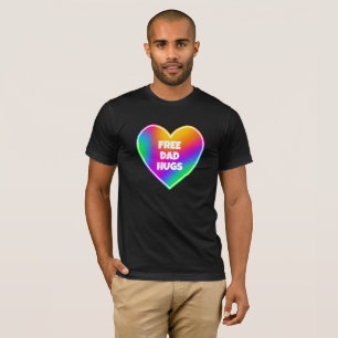 Free Dad Hugs Rainbow Heart T-Shirt
