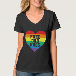 Free Dad Hugs Rainbow Hearts Flag Lgbt For Pride M T-Shirt
