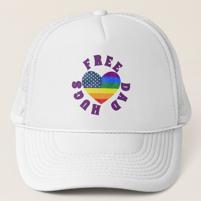 Free Dad Hugs Trucker Hat (Front)