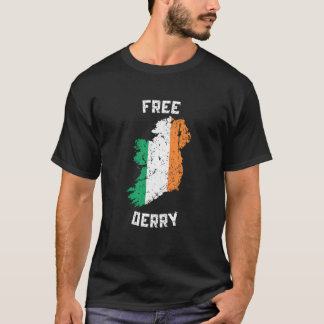 Free Derry Ireland Map T-Shirt