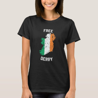 Free Derry Ireland Map T-Shirt