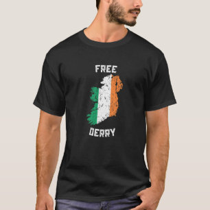 Free Derry Ireland Map   T-Shirt
