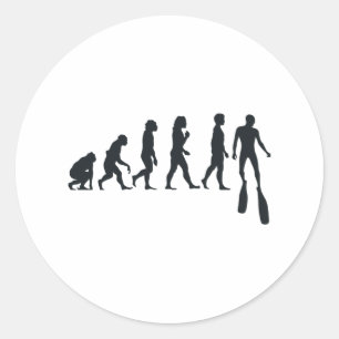 Free Diver Evolution Free Diving Apnea Diver Classic Round Sticker