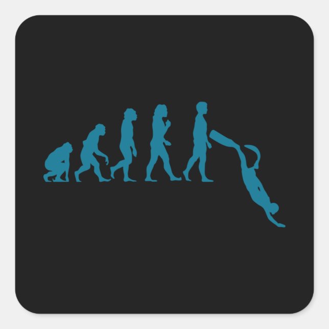Free Diver Evolution Free Diving Apnoea Diver Square Sticker (Front)