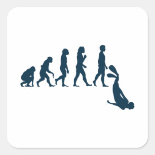 Free Diver Evolution Free Diving Apnoea Diver Square Sticker