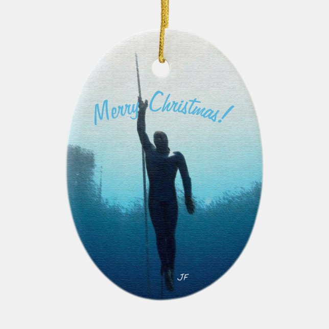 Free diving ceramic tree decoration (Front)