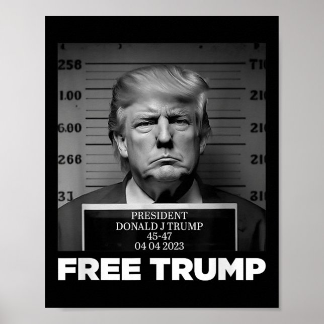 Free Donald Trump Mugshot  Poster (Front)