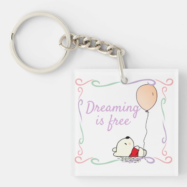 Free Dreams Bear with Balloons Key Ring (Front)