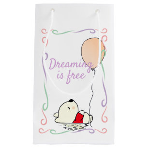 Free Dreams Bear with Balloons Small Gift Bag