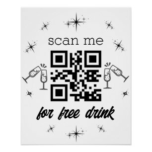 free drink qr code stylish modern poster