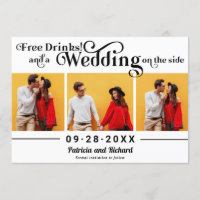 Free Drinks Casual Wedding Save The Date 3 Photo