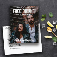 Free Drinks! Cool Modern Wedding Save the Date