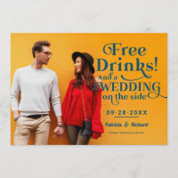 Free Drinks Funny Casual Wedding Save The Date