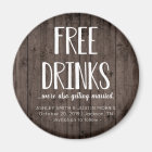 Free Drinks Funny Save the Date Magnets