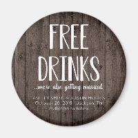 Free Drinks Funny Save the Date Magnets