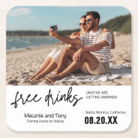 Free Drinks Photo Unique Save the Date 