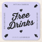 Free Drinks Save the Date Coaster