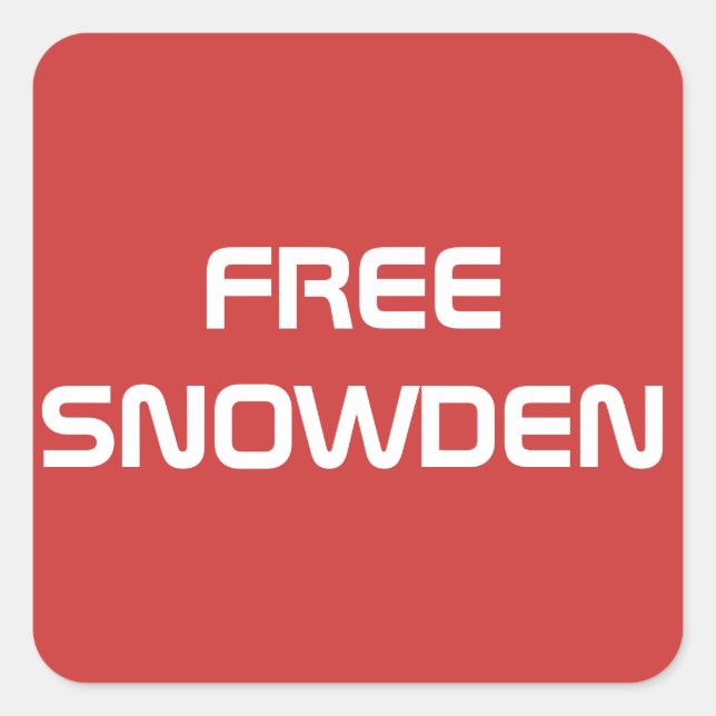 Free Edward Snowden Square Sticker (Front)