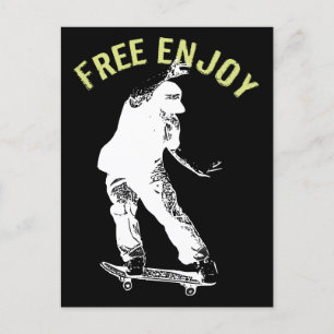 Free Enjoy Retro Urban Skateboarding  Announcement Postcard