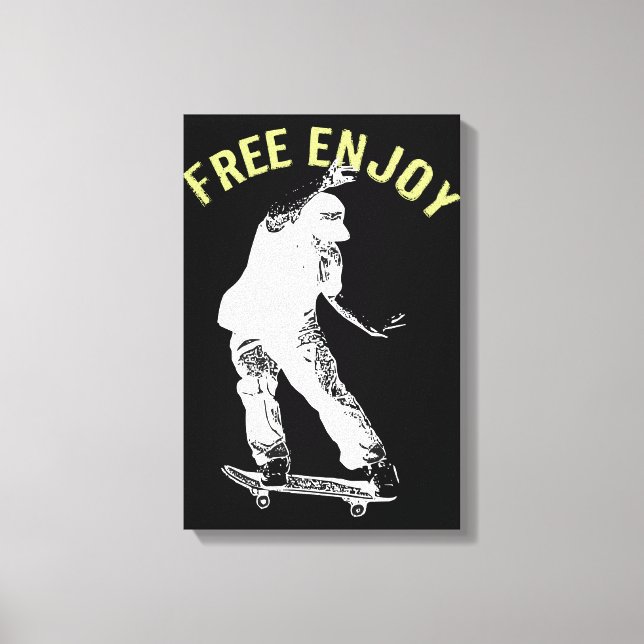 Free Enjoy Retro Urban Skateboarding  Canvas Print (Front)