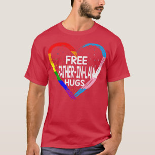 Free FatherInlaw Hugs LGBTQ Rainbow and Transgende T-Shirt