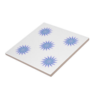Free Flowing Floral Gorgeous Green Blue Purple    Tile