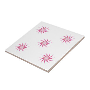 Free Flowing Floral Pretty In Pink Leaves Art      Tile
