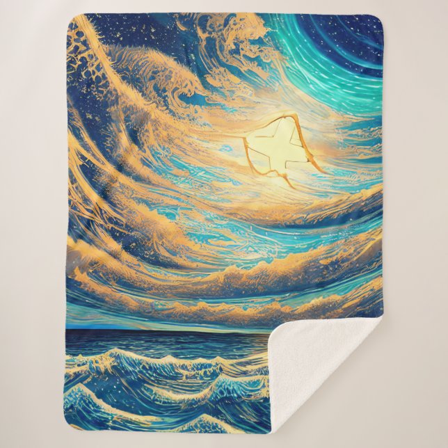 Free Flowing Reflections Sherpa Blanket (Front)