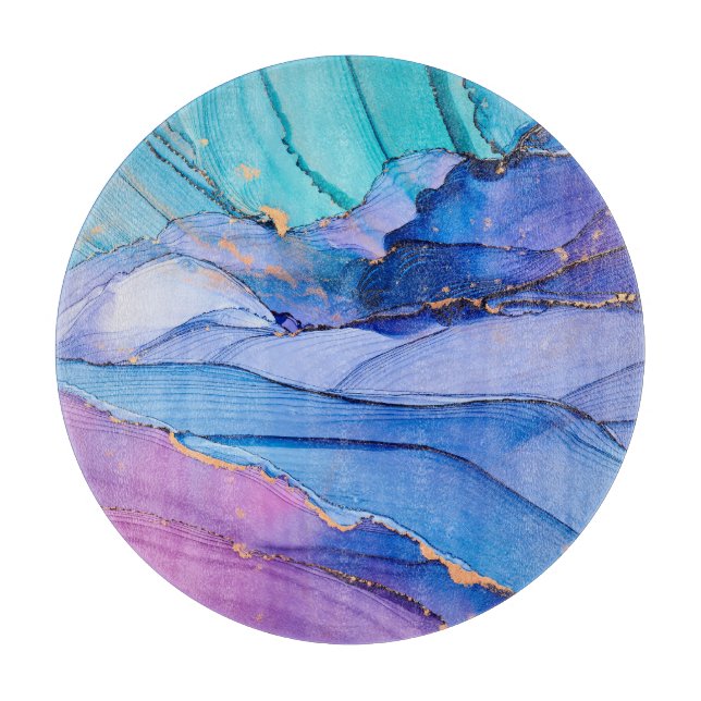 Free-flowing textures, luxury abstract art. cutting board (Front)