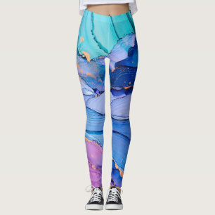 Free-flowing textures, luxury abstract art. leggings
