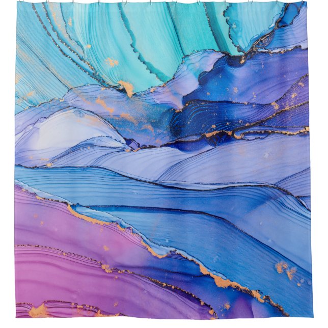 Free-flowing textures, luxury abstract art. shower curtain (Front)