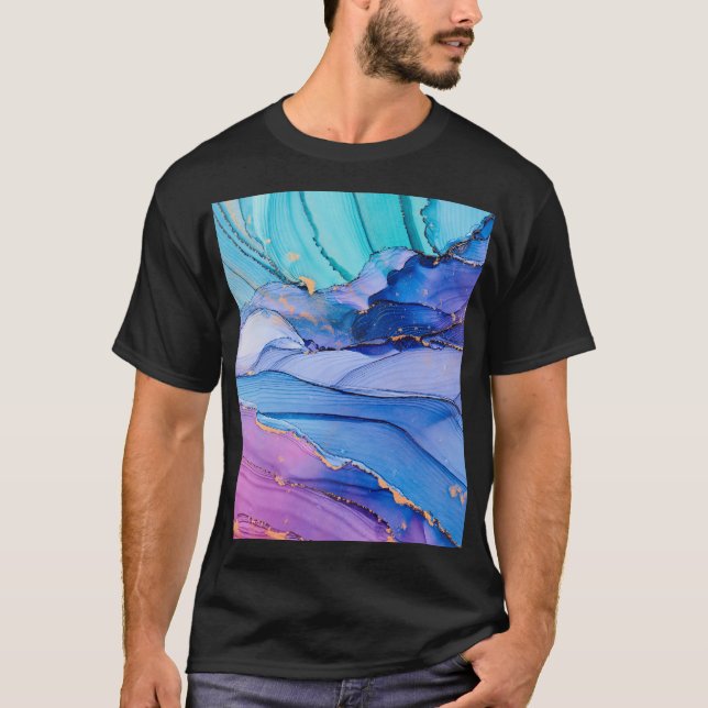 Free-flowing textures, luxury abstract art. T-Shirt (Front)