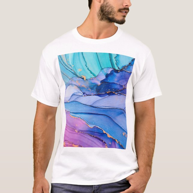 Free-flowing textures, luxury abstract art. T-Shirt (Front)