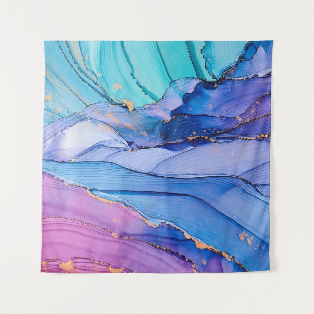 Free-flowing textures, luxury abstract art. tapestry (Front)