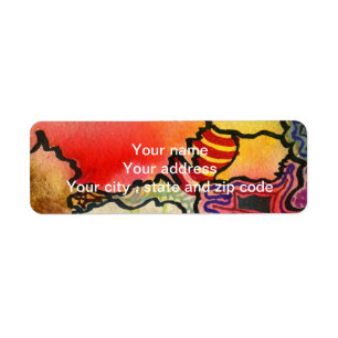 Free form abstract cool & hot colour cells art