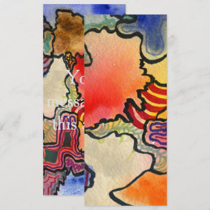 Free form abstract cool & hot colour cells art invitation