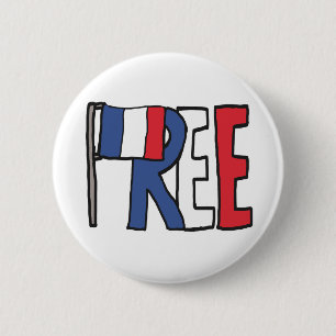 Free France 6 Cm Round Badge