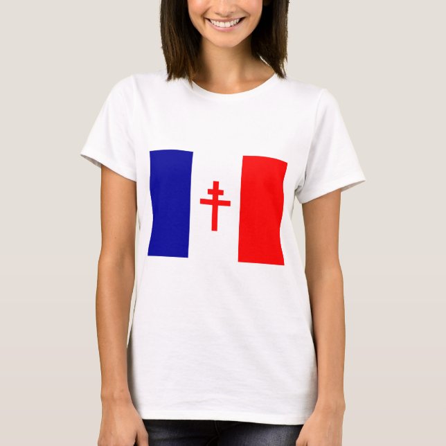 Free French Forces Flag T-Shirt (Front)