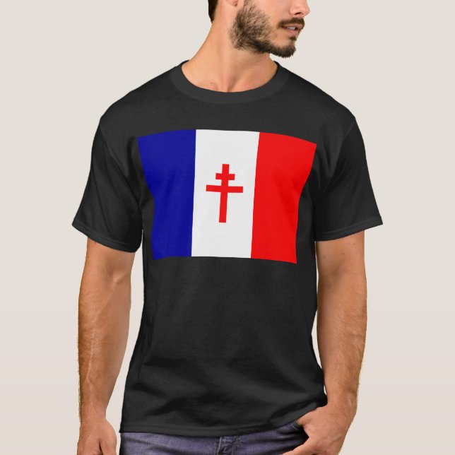 Free French Forces Flag T-Shirt (Front)