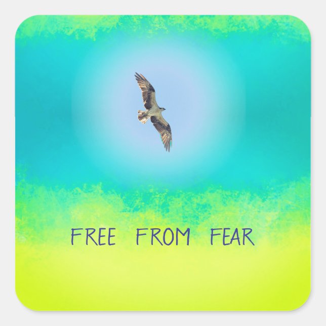 Free from fear. Glory to Ukraine Square Sticker (Front)