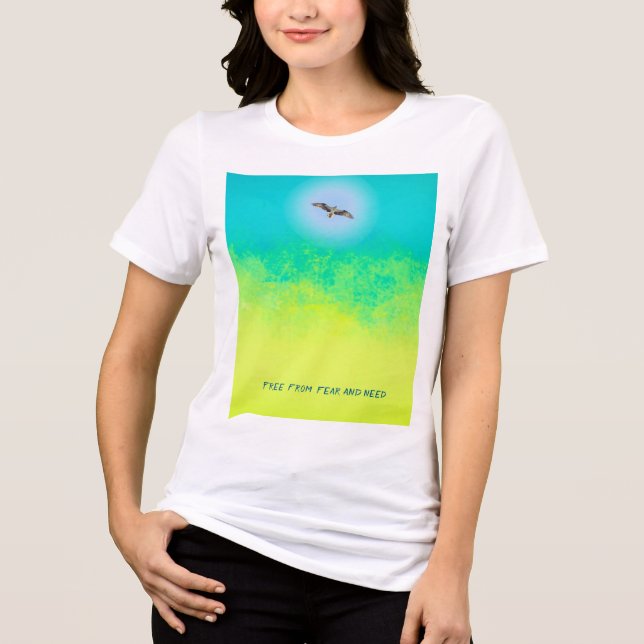 Free from fear. Glory to Ukraine Tri-Blend Shirt (Front)