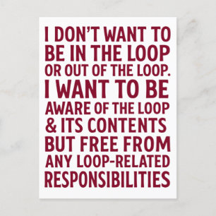 Free From Loop Responsibilities Quote Holiday Postcard
