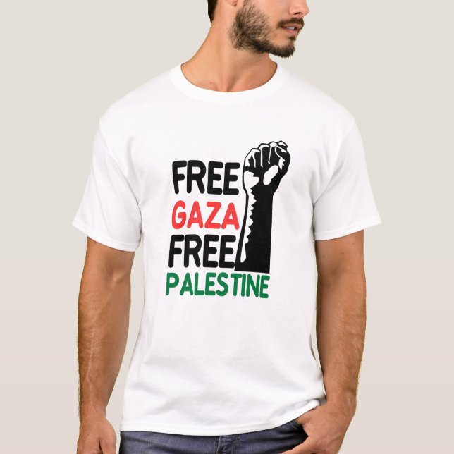 Free Gaza Free Palestine ,Fist, solidarity T-Shirt (Front)