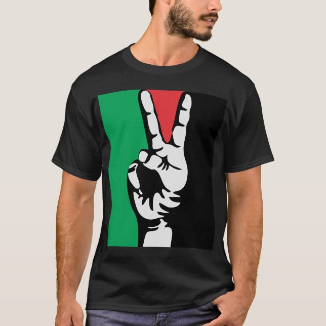 free gaza free palestine PEACE FLAG T-Shirt (Front)