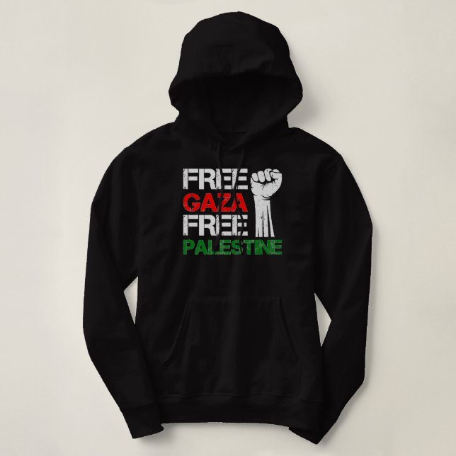 Free Gaza Free Palestine We Stand With Palestinian Hoodie (Design Front)