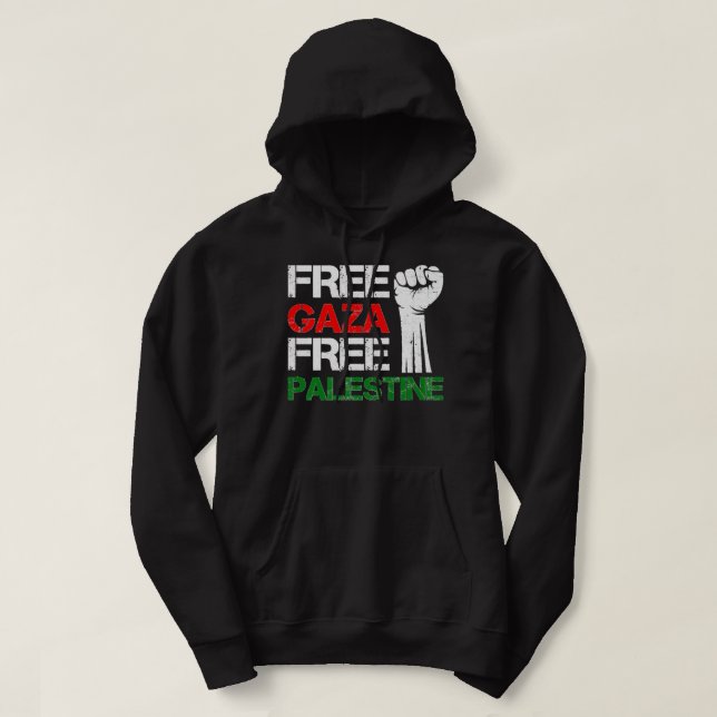 Free Gaza Free Palestine We Stand With Palestinian Hoodie (Design Front)