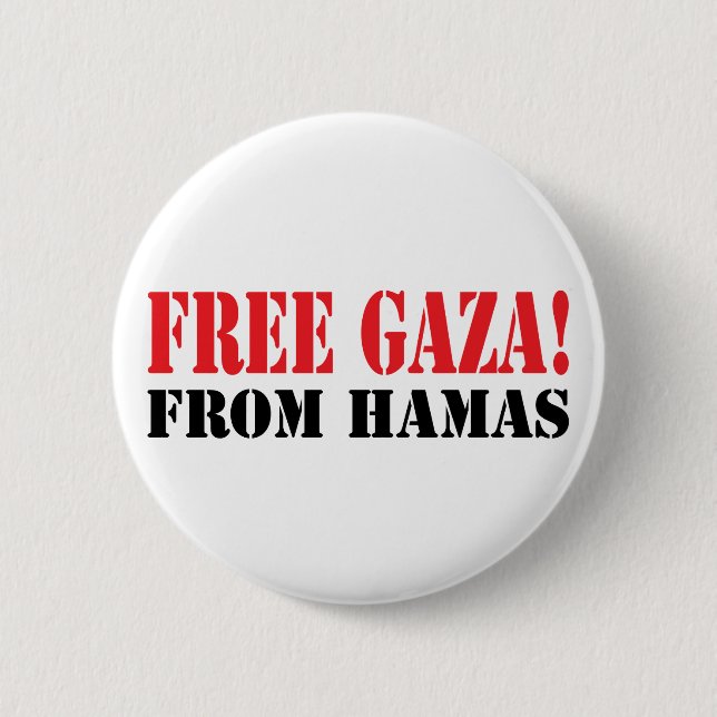 Free GAZA From HAMAS 6 Cm Round Badge (Front)